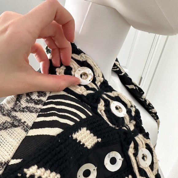 Sandy Starkman Vintage Embroidered Crochet Detail Overcoat Long Jacket Size S - Picture 16 of 16